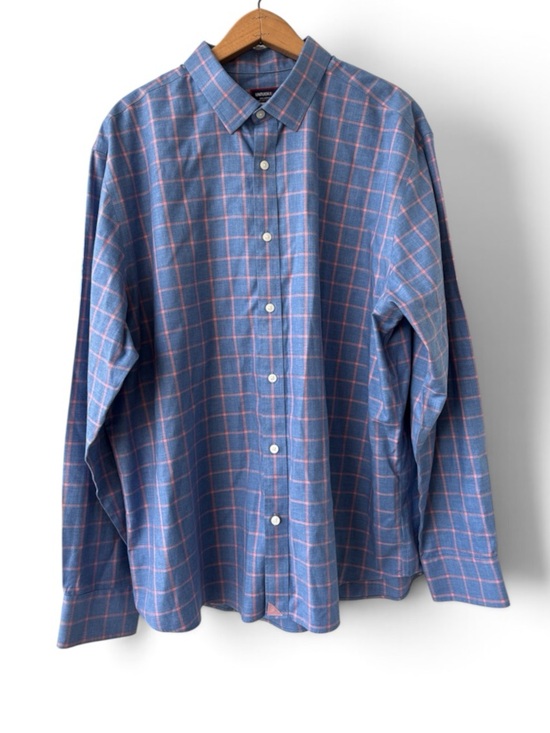 UNTUCKit Other - UNTUCKit Men's Wrinkle Free Blue Pink Plaid Cotton Button Down Shirt XXL